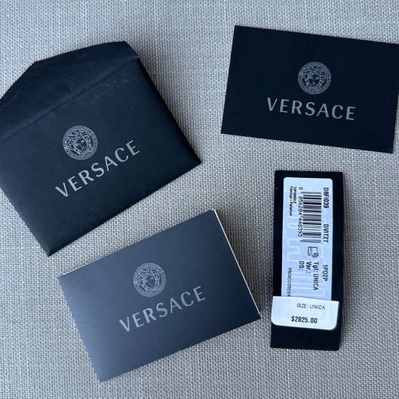 Versace Top Handle Bag FlamingoPink La Medusa Vitello Leather Crossbody Tags NEW - Picture 5 of 13